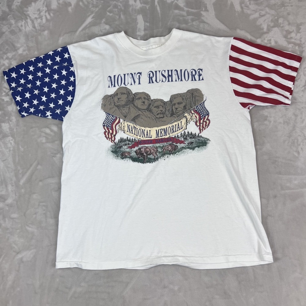 Vintage Mount Rushmore Shirt Adult XL Patriotic National Park Memorial Americana